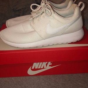 Nike all white roshe ones